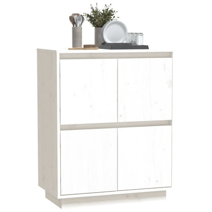 Credenza Bianca 60x34x75 cm in Legno Massello di Pino - homemem39