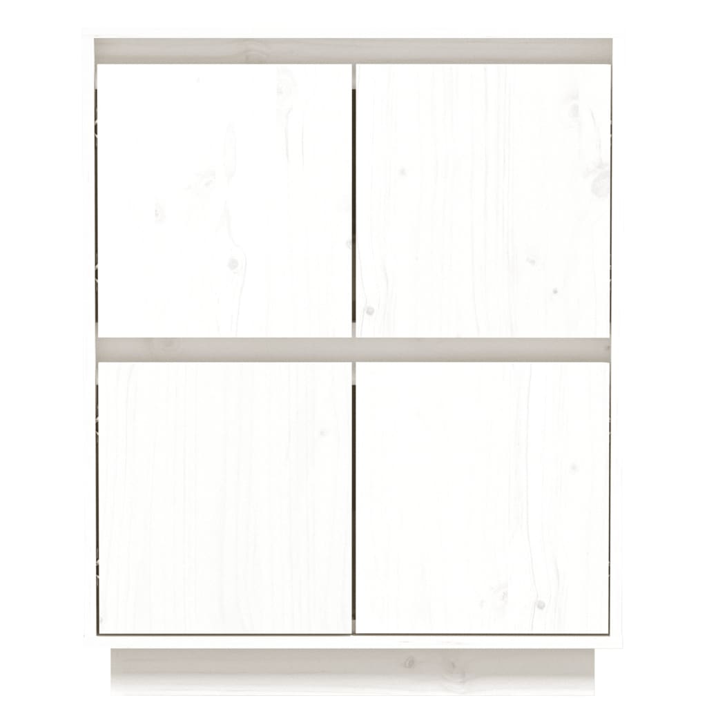 Credenza Bianca 60x34x75 cm in Legno Massello di Pino - homemem39