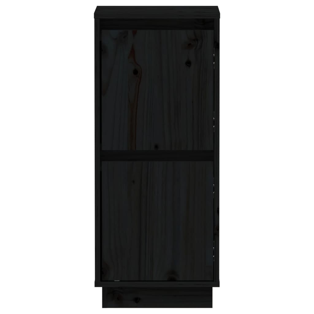 Credenze Nero 31,5x34x75 cm in Legno Massello di Pino - homemem39