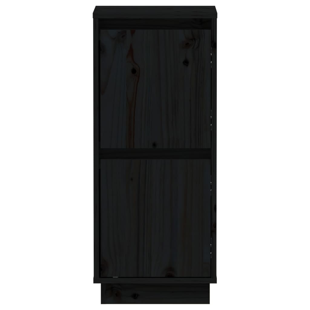 Credenze 2 pz Nero 31,5x34x75 cm in Legno Massello di Pino - homemem39