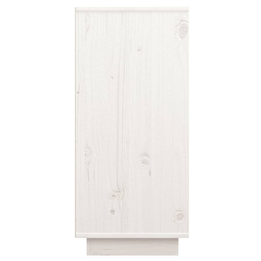 Credenza Bianca 60x34x75 cm in Legno Massello di Pino - homemem39