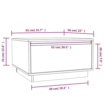 Tavolino da Salotto 55x56x32 cm Legno Massello di Pino - homemem39