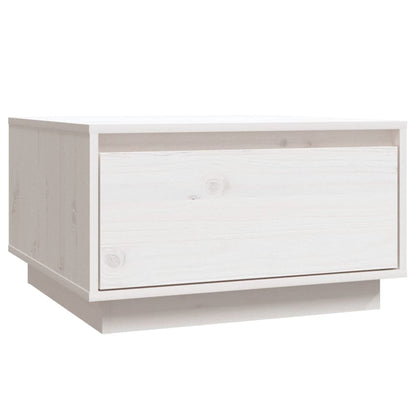 Tavolino da Salotto Bianco 55x56x32 cm Legno Massello di Pino - homemem39