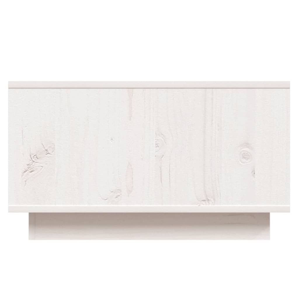 Tavolino da Salotto Bianco 55x56x32 cm Legno Massello di Pino - homemem39