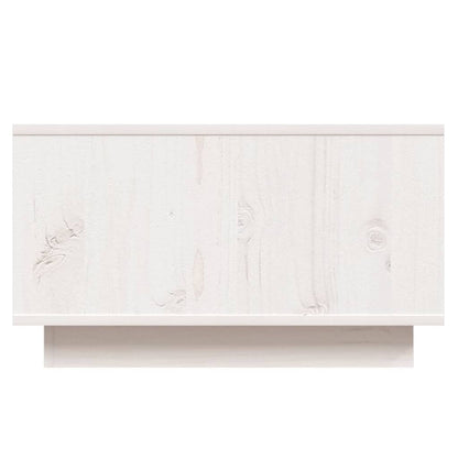 Tavolino da Salotto Bianco 55x56x32 cm Legno Massello di Pino - homemem39