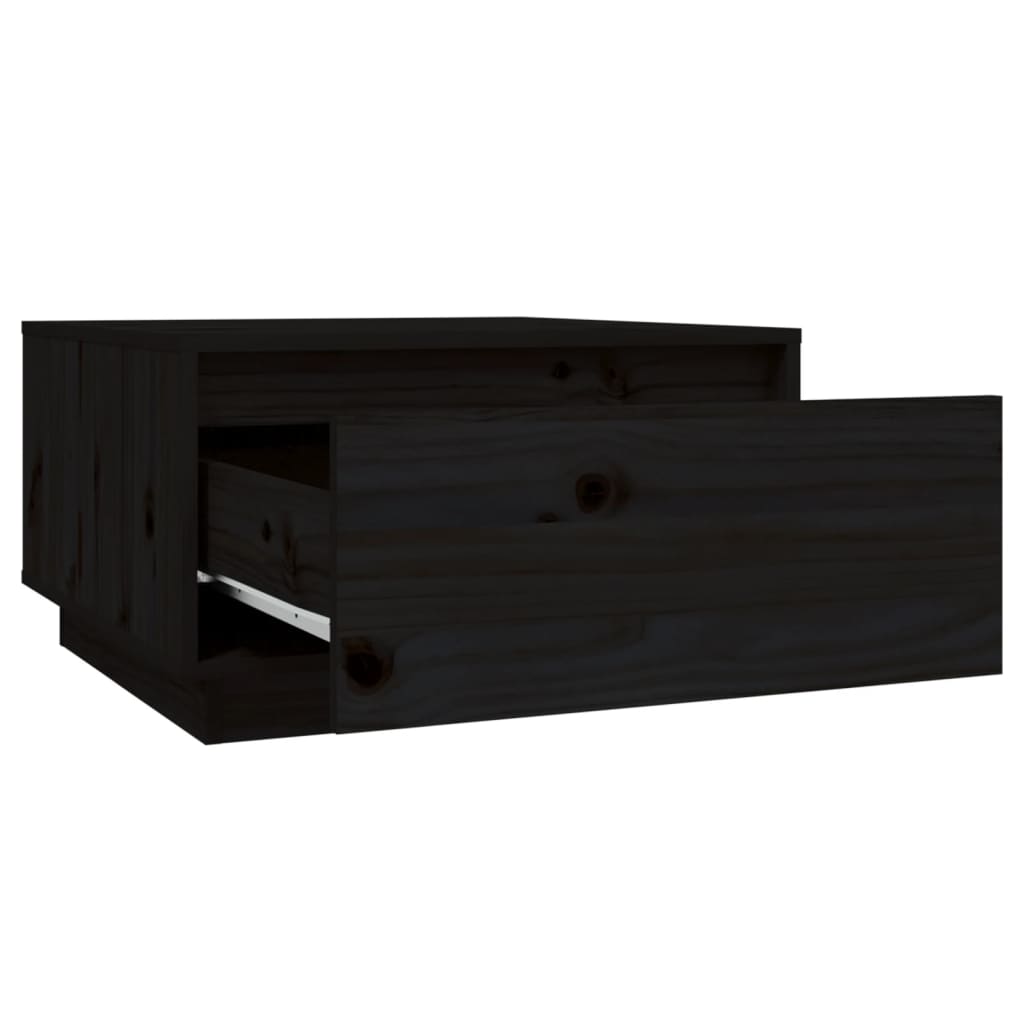 Tavolino da Salotto Nero 55x56x32 cm Legno Massello di Pino - homemem39