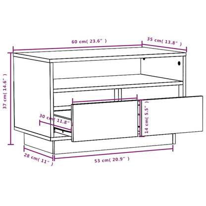 Mobile Porta TV 60x35x37 cm in Legno Massello di Pino - homemem39