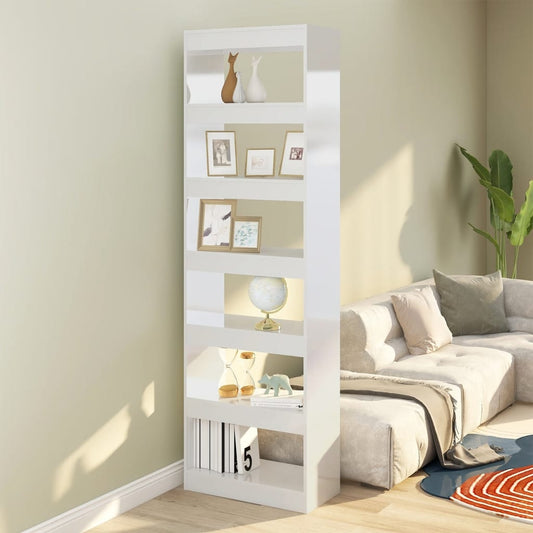 Libreria/Divisorio Bianco Lucido 60x30x198 cm - homemem39