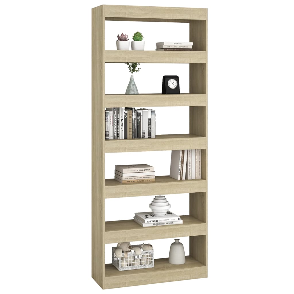 Libreria/Divisorio Rovere Sonoma 80x30x198 cm in Truciolato - homemem39