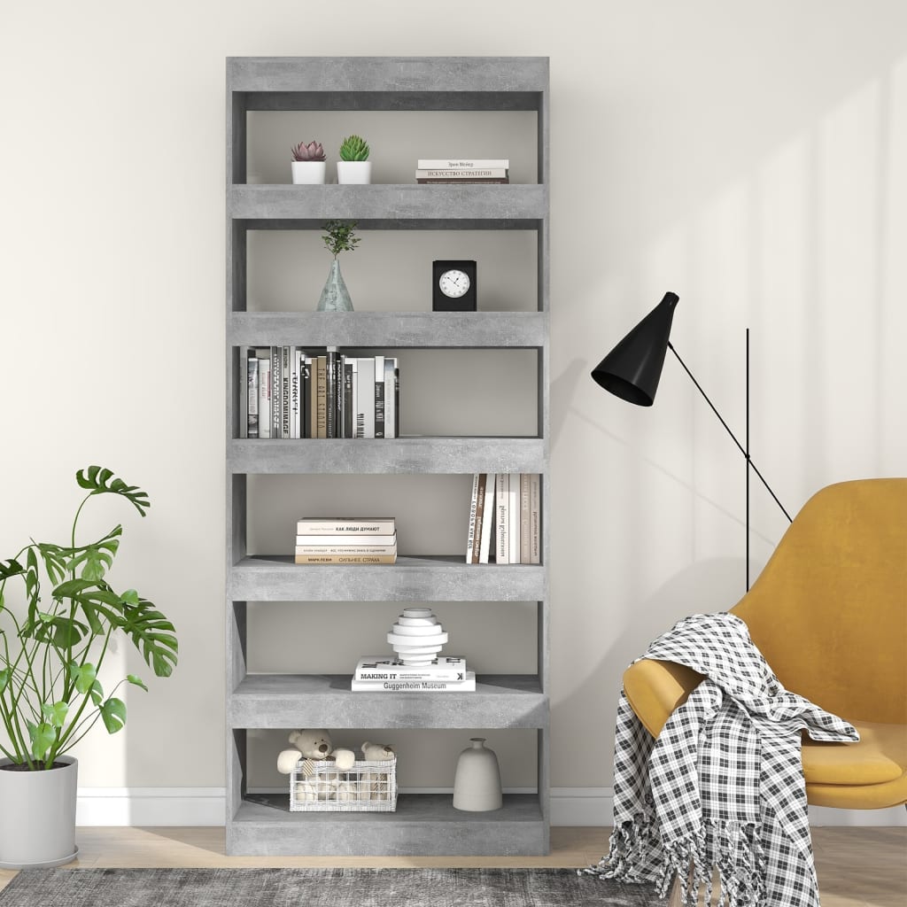 Libreria/Divisorio Grigio Cemento 80x30x198 cm in Truciolato - homemem39