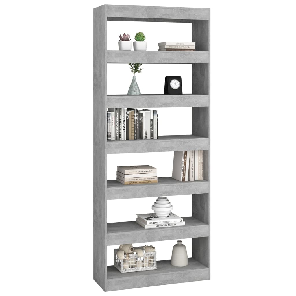 Libreria/Divisorio Grigio Cemento 80x30x198 cm in Truciolato - homemem39