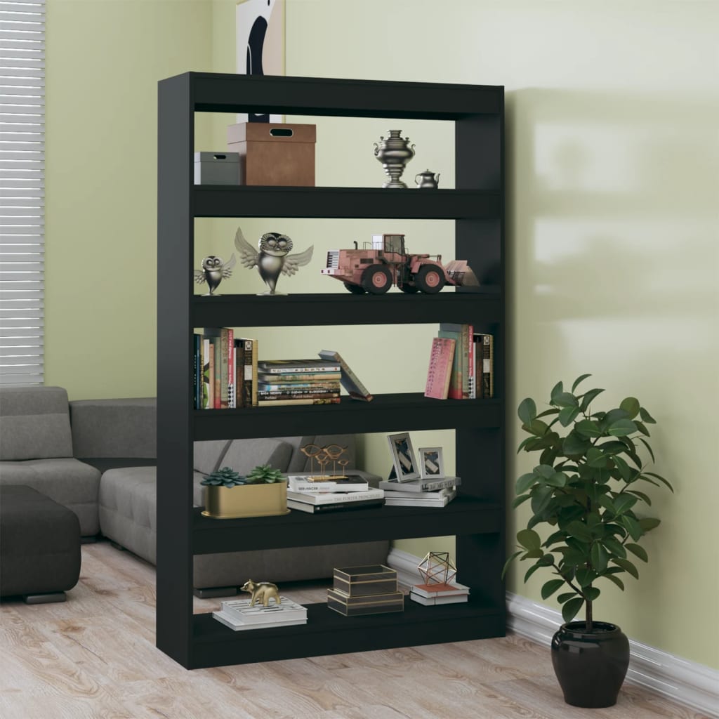 Libreria/Divisorio Nero 100x30x166 cm - homemem39