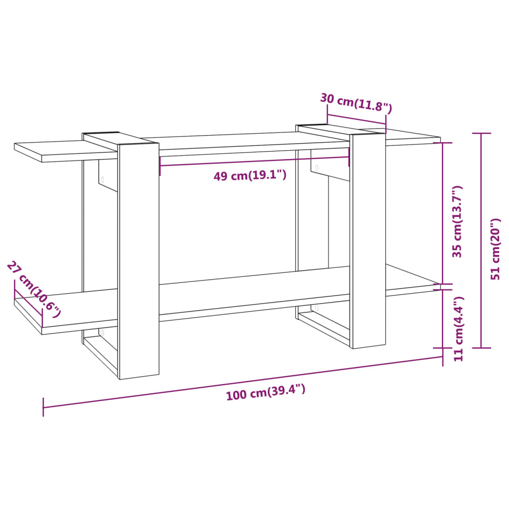 Libreria Rovere Marrone 100x30x51 cm in Legno Multistrato - homemem39