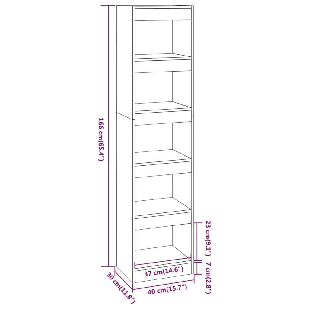 Libreria/Divisorio Rovere Marrone 40x30x166 cm - homemem39