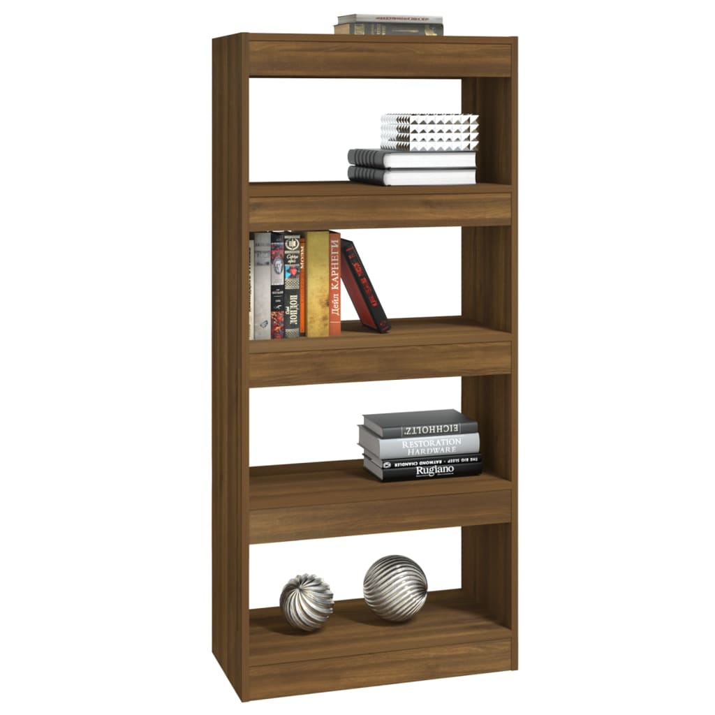 Libreria/Divisorio Rovere Marrone 60x30x135cm Legno Multistrato - homemem39