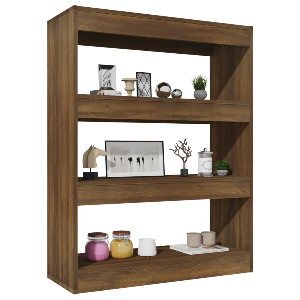 Libreria/Divisorio Rovere Marrone 80x30x103cm Legno Multistrato - homemem39