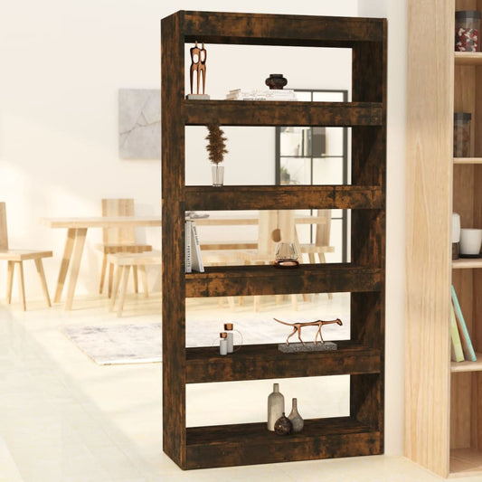 Libreria/Divisorio Rovere Fumo 80x30x166 cm in Truciolato - homemem39