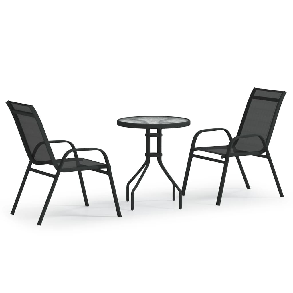 Set da Bistrot per Giardino 3 pz Nero - homemem39