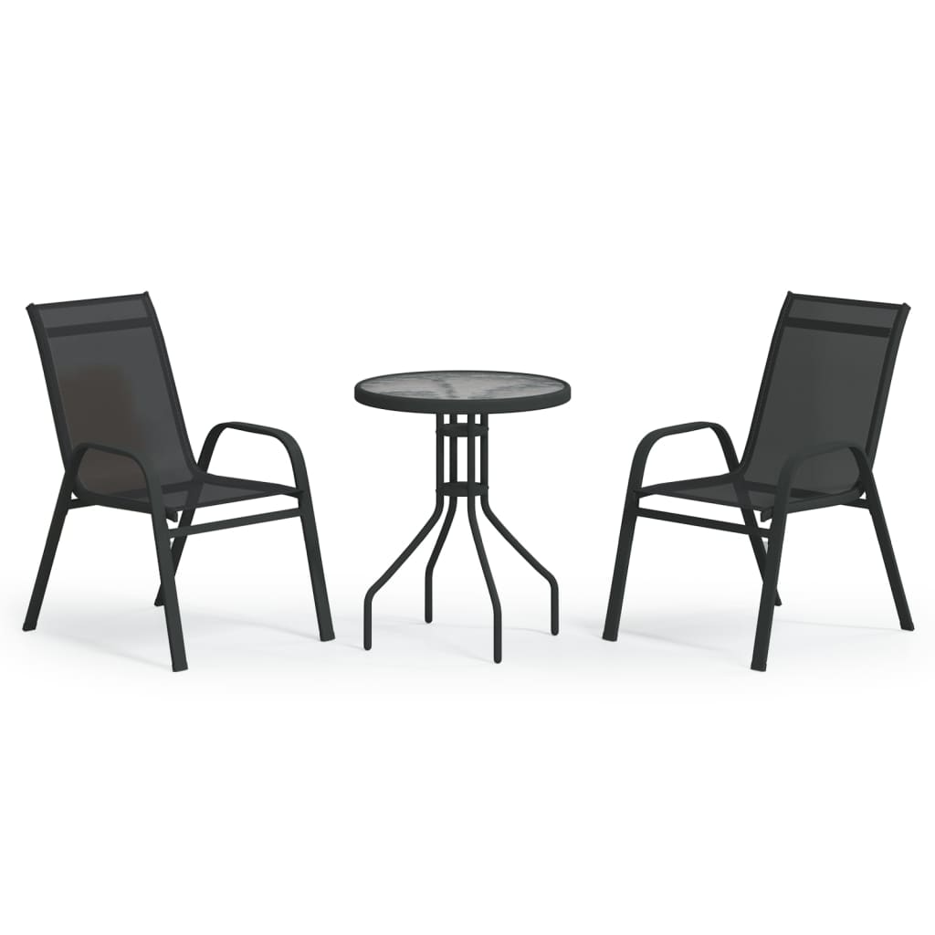 Set da Bistrot per Giardino 3 pz Nero - homemem39