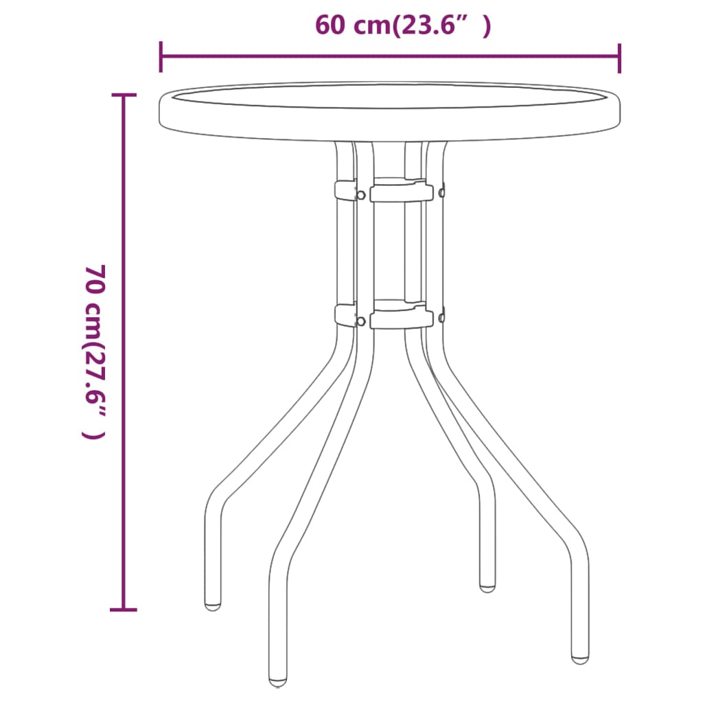 Set da Bistrot per Giardino 3 pz Nero - homemem39