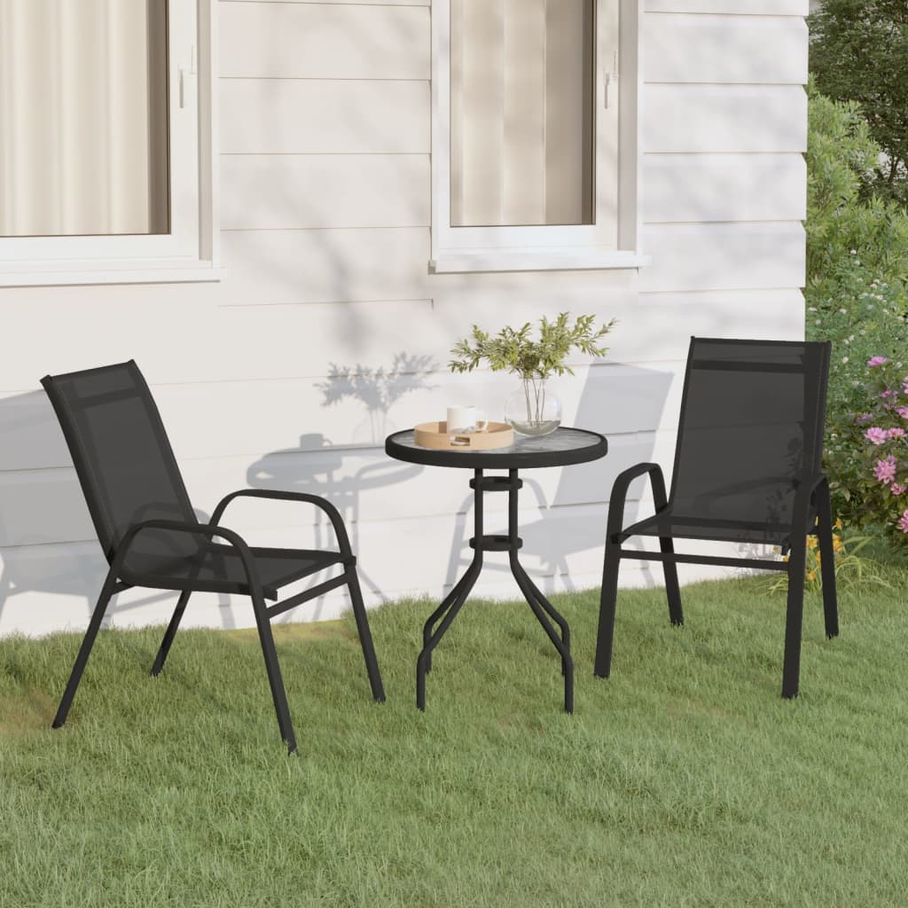 Set da Bistrot per Giardino 3 pz Nero - homemem39