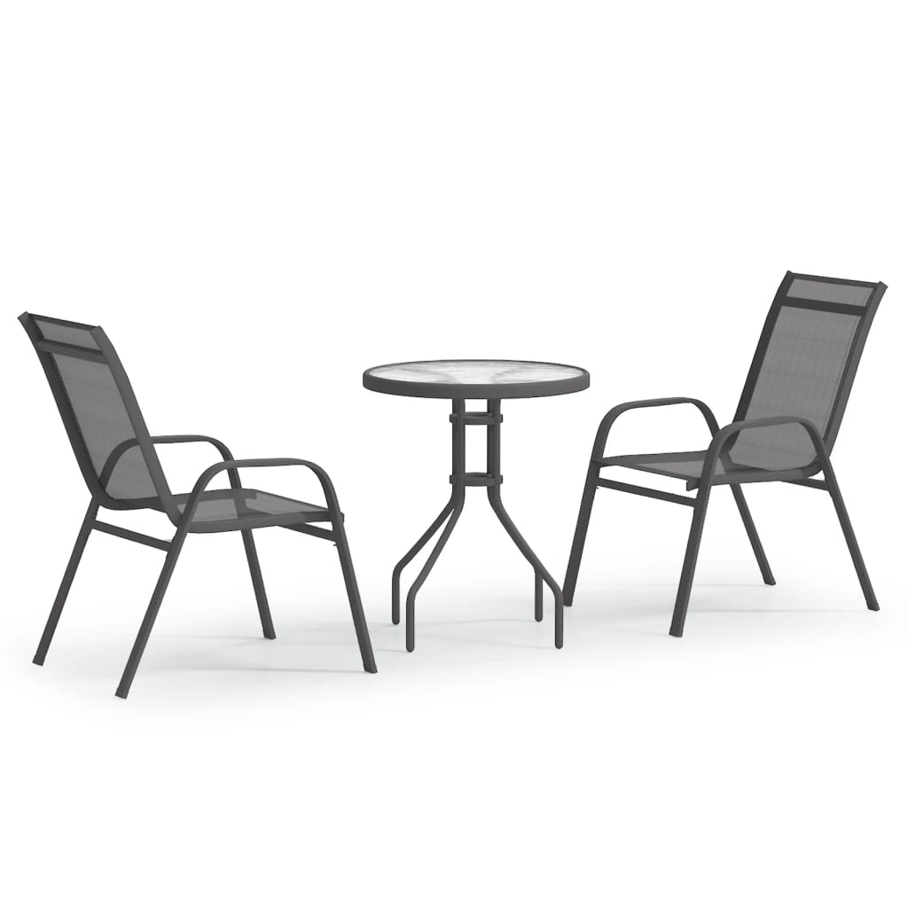 Set da Bistrot per Giardino 3 pz Grigio - homemem39