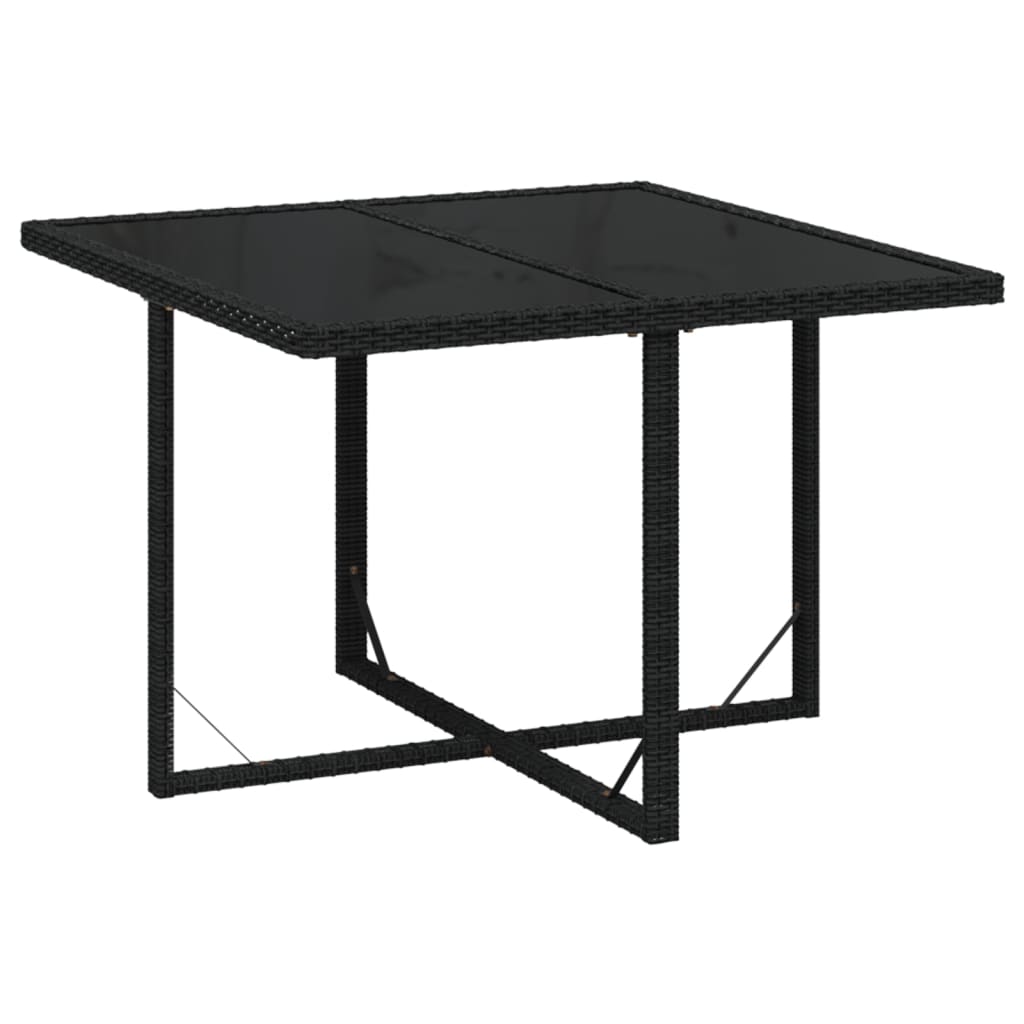 Set da Pranzo per Giardino 9 pz con Cuscini in Polyrattan Nero - homemem39