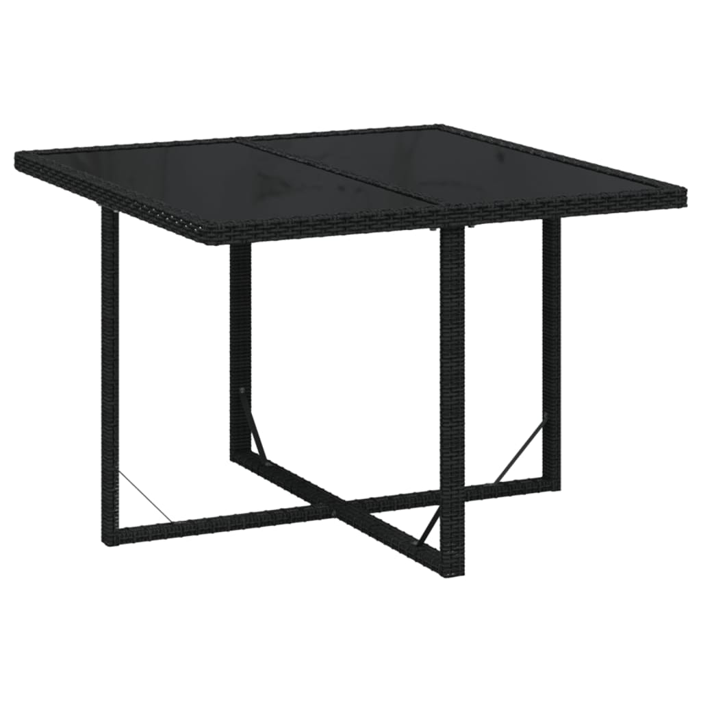 Set da Pranzo da Giardino 9 pz con Cuscini in Polyrattan Nero - homemem39