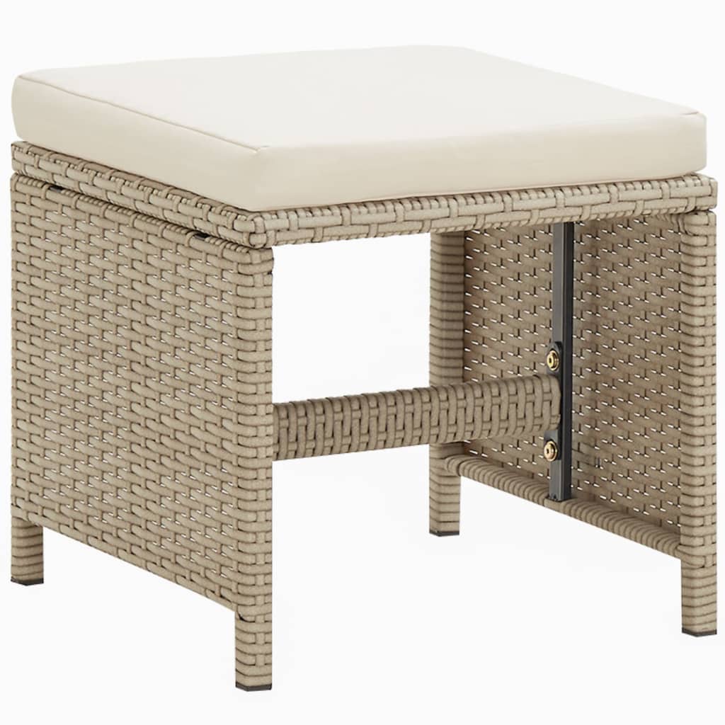 Set da Pranzo per Giardino 9 pz con Cuscini in Polyrattan Beige - homemem39