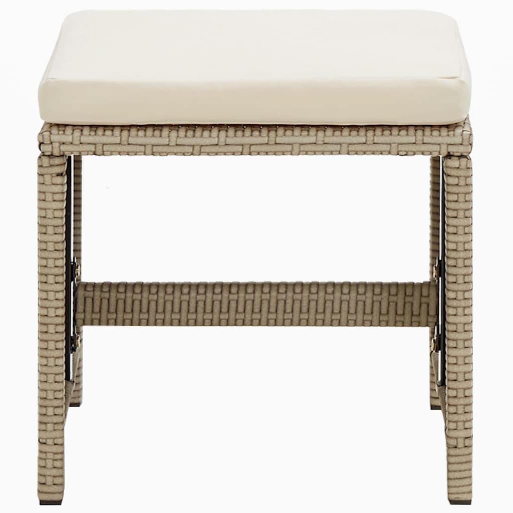 Set da Pranzo per Giardino 9 pz con Cuscini in Polyrattan Beige - homemem39