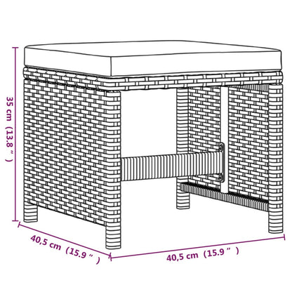 Set da Pranzo da Giardino 9 pz con Cuscini in Polyrattan Nero - homemem39