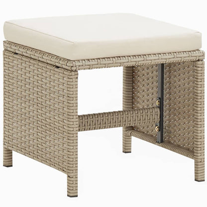 Set da Pranzo per Giardino 9pz con Cuscini in Polyrattan Beige - homemem39