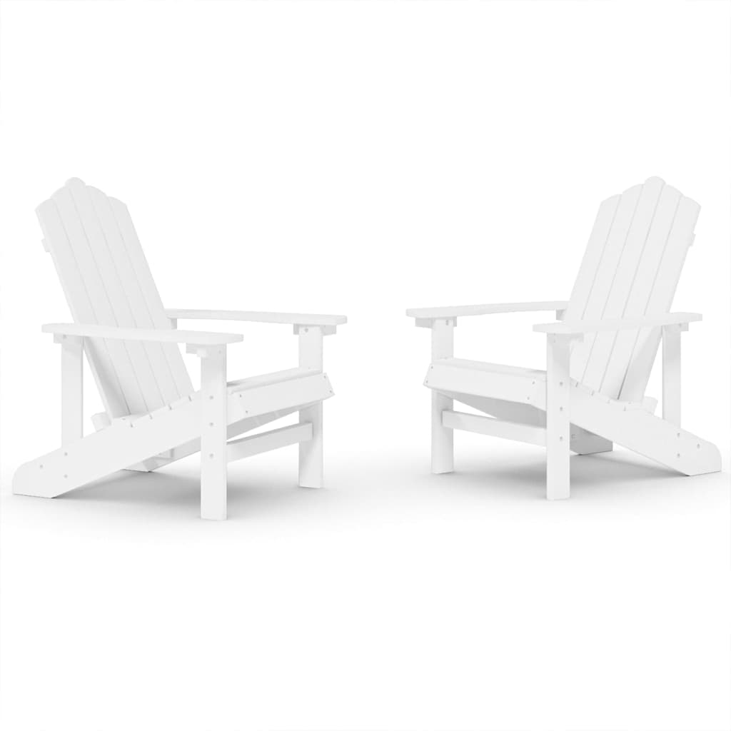 Sedie da Giardino Adirondack 2 pz in HDPE Bianco - homemem39