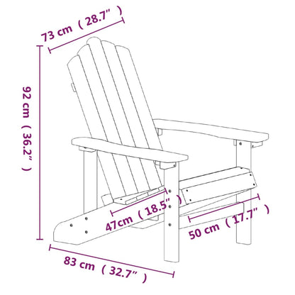 Sedie da Giardino Adirondack 2 pz in HDPE Bianco - homemem39