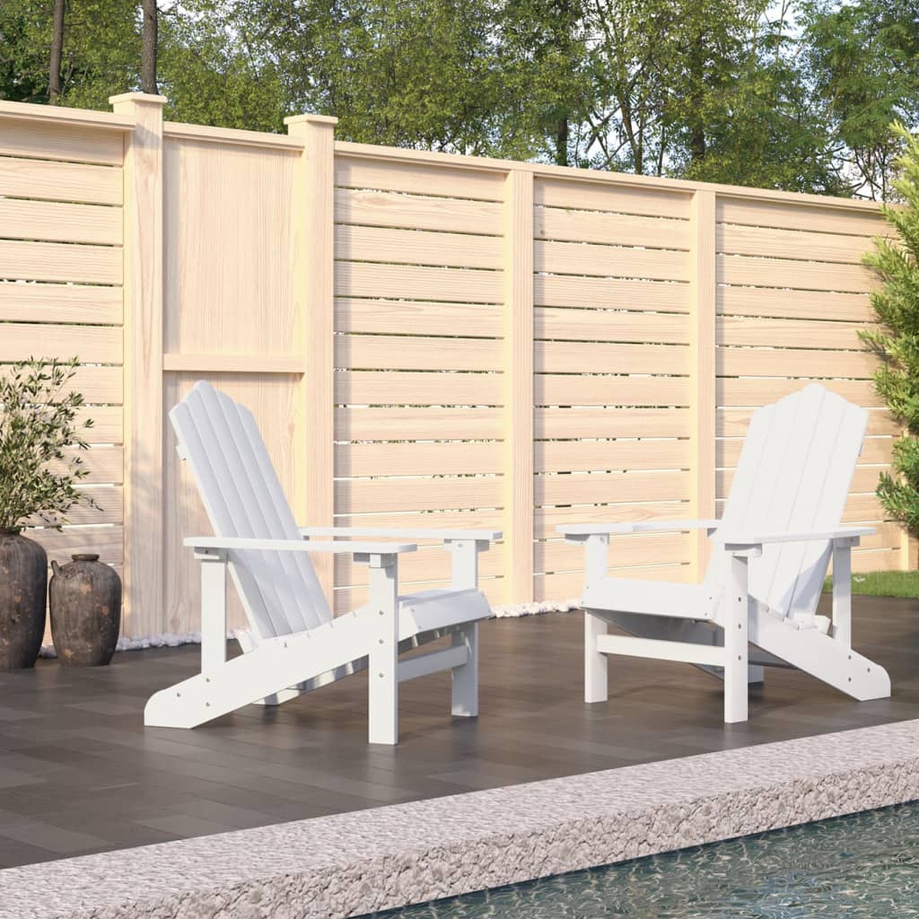 Sedie da Giardino Adirondack 2 pz in HDPE Bianco - homemem39