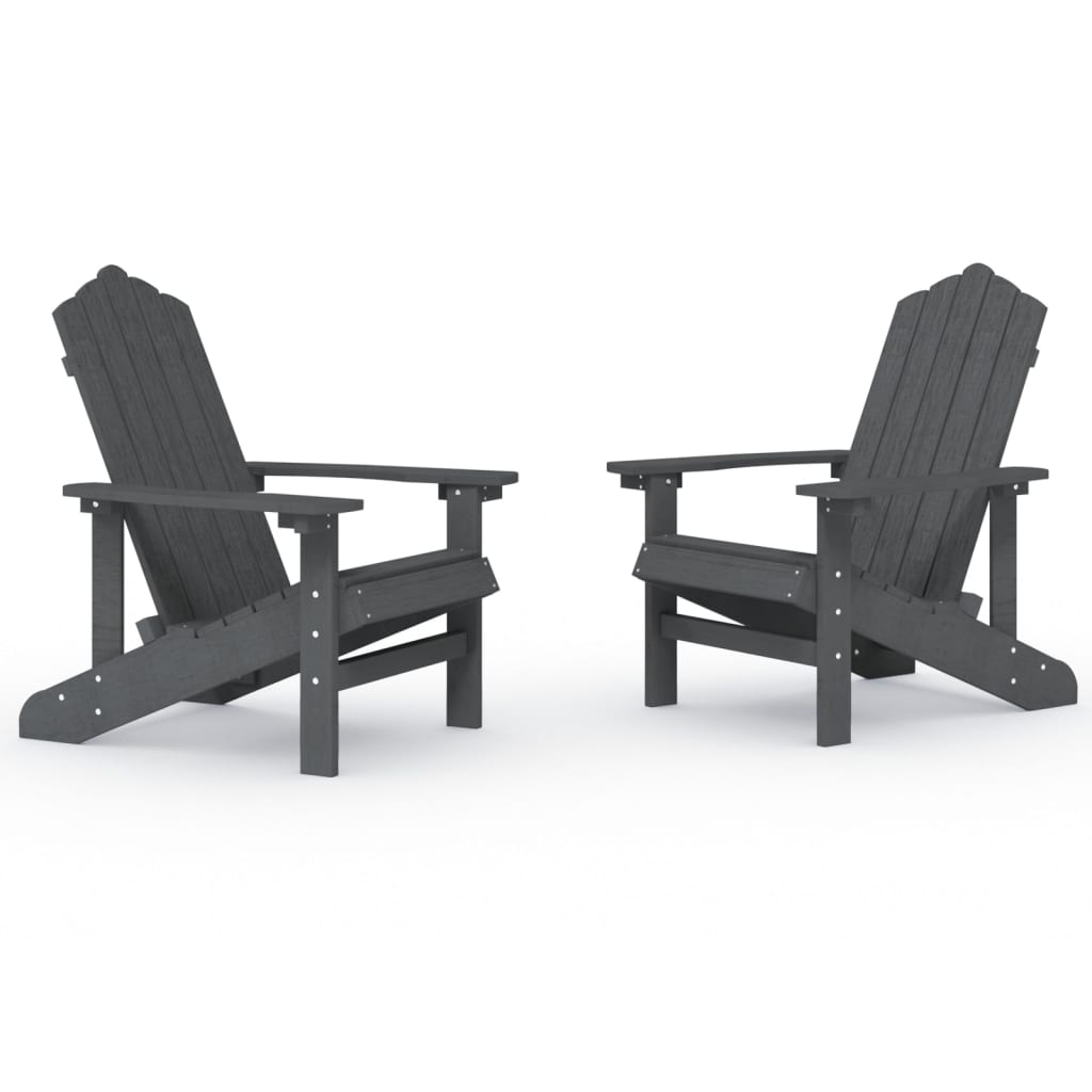 Sedie da Giardino Adirondack 2 pz in HDPE Antracite - homemem39