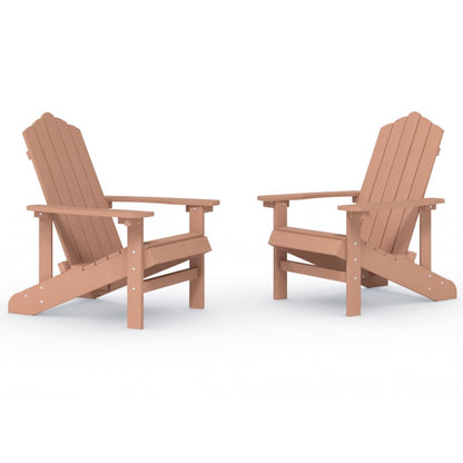 Sedie da Giardino Adirondack 2 pz in HDPE Marrone - homemem39