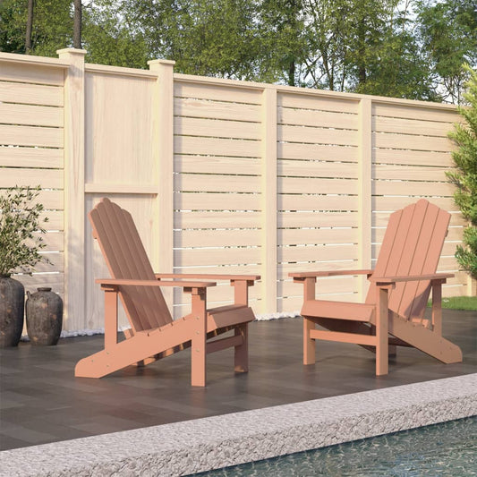 Sedie da Giardino Adirondack 2 pz in HDPE Marrone - homemem39