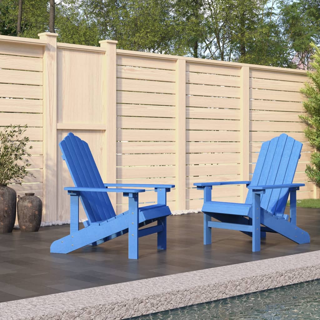 Sedie da Giardino Adirondack 2 pz in HDPE Blu Acqua - homemem39