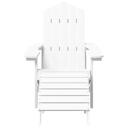 Sedie da Giardino Adirondack 2 pz con Poggiapiedi HDPE Bianco - homemem39