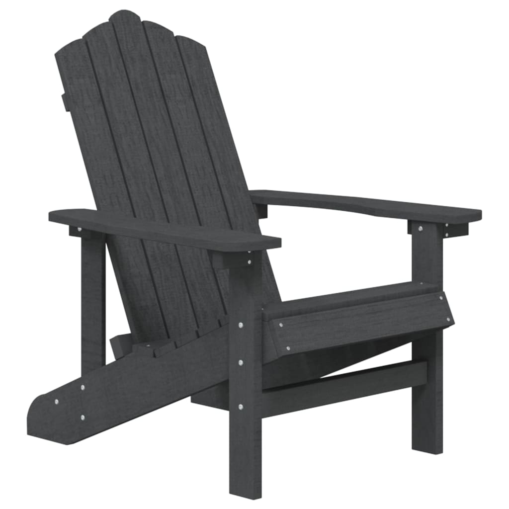 Sedia da Giardino con Tavolo Adirondack in HDPE Nero - homemem39