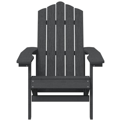 Sedia da Giardino con Tavolo Adirondack in HDPE Nero - homemem39