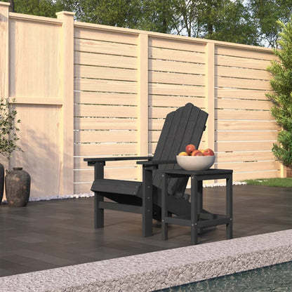 Sedia da Giardino con Tavolo Adirondack in HDPE Nero - homemem39