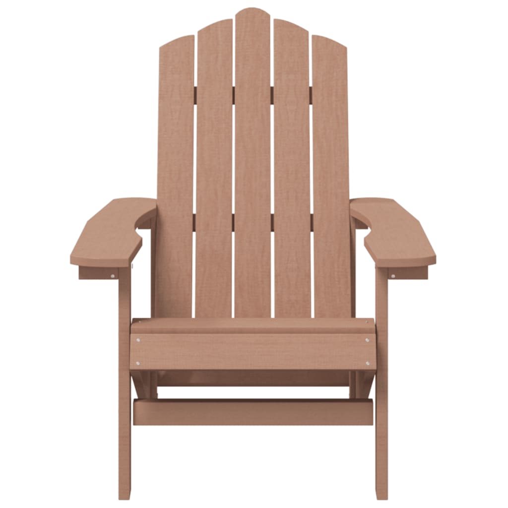 Sedia da Giardino con Tavolo Adirondack in HDPE Marrone - homemem39