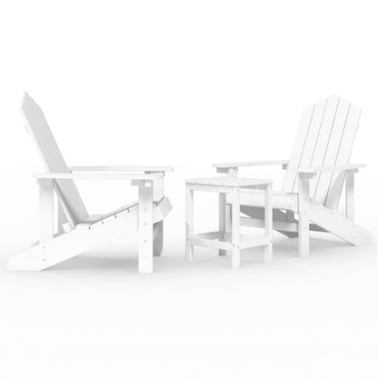 Sedie da Giardino con Tavolo Adirondack in HDPE Bianco - homemem39