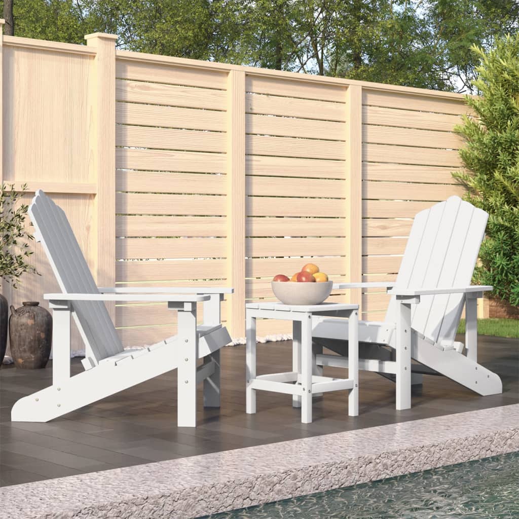 Sedie da Giardino con Tavolo Adirondack in HDPE Bianco - homemem39