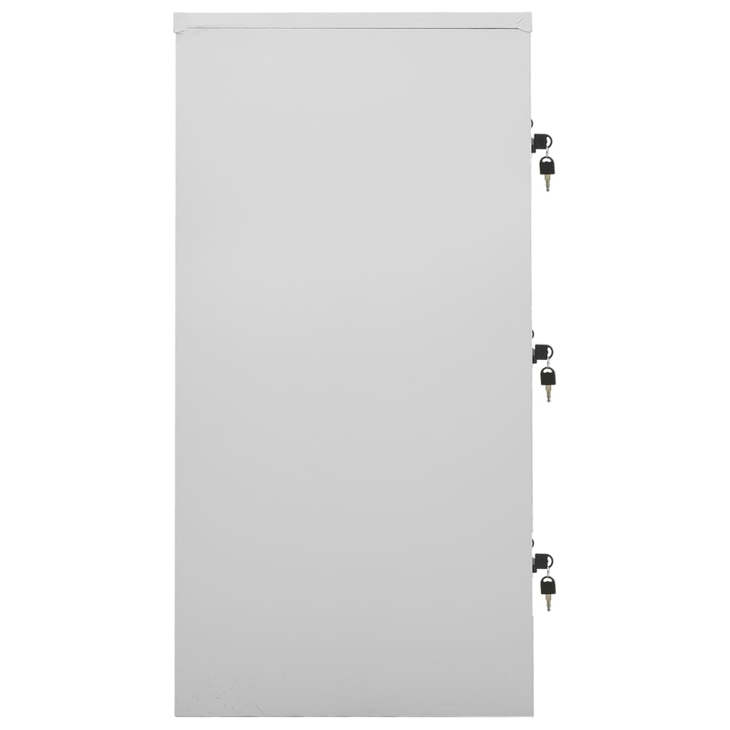 Armadietti con Chiave 2 pz Grigio Chiaro 90x45x92,5 cm Acciaio - homemem39