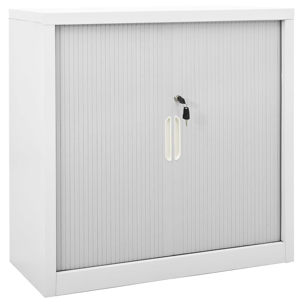 Armadio Anta Scorrevole e Fioriera Grigio 90x40x113 cm Acciaio - homemem39