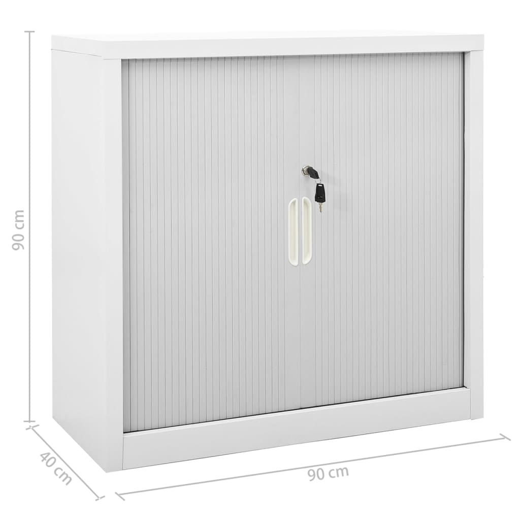 Armadio Anta Scorrevole e Fioriera Grigio 90x40x113 cm Acciaio - homemem39