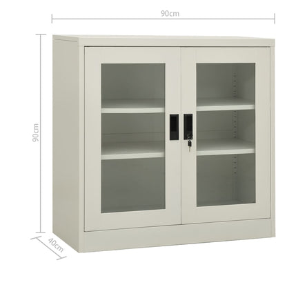 Armadio Ufficio con Fioriera Grigio Chiaro 90x40x113 cm Acciaio - homemem39